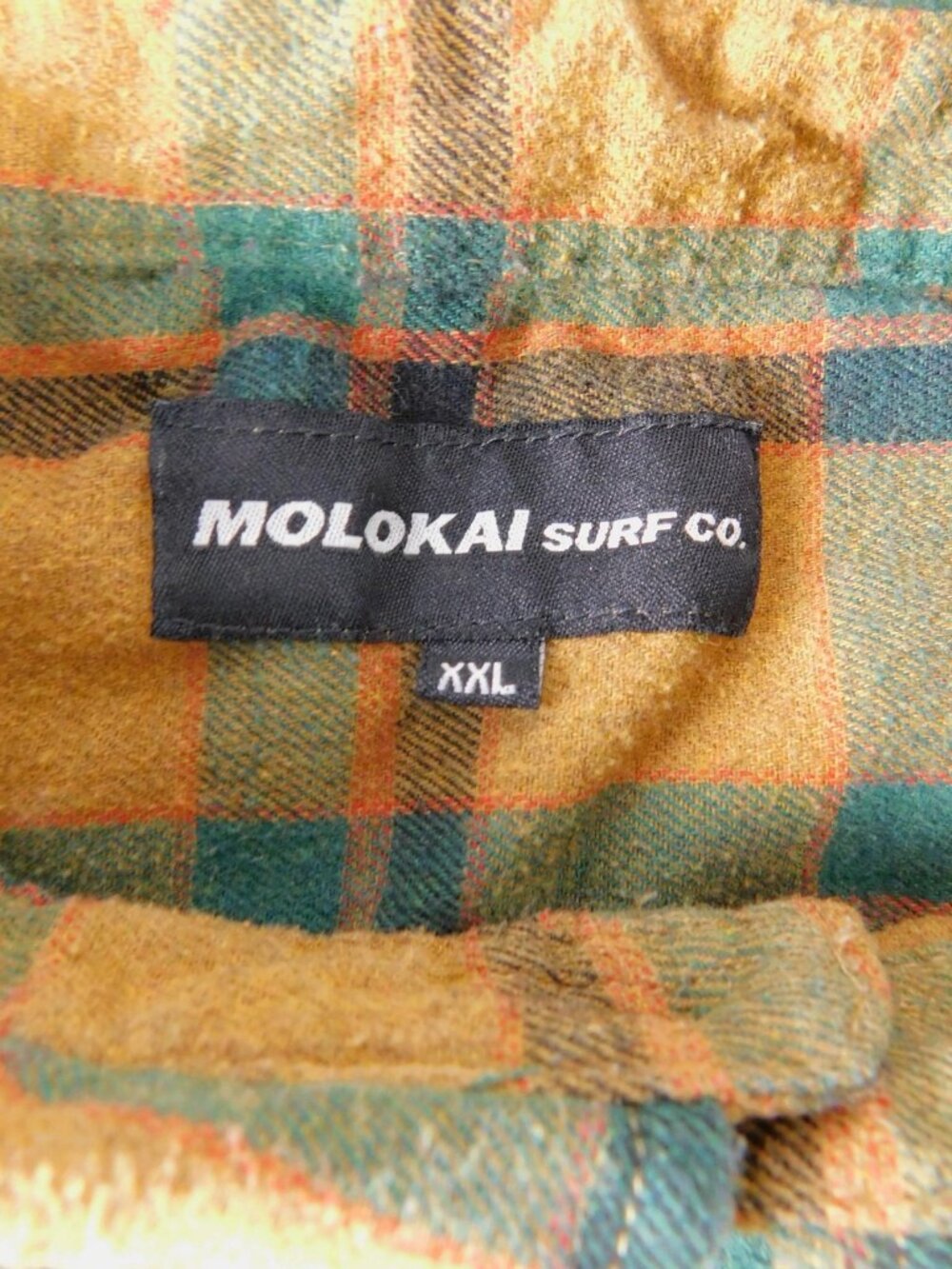 Molokai Surf Co Shirt Mens 2XL Brown Plaid Flannel Button-Up Long Sleeve Pockets - Picture 7 of 11